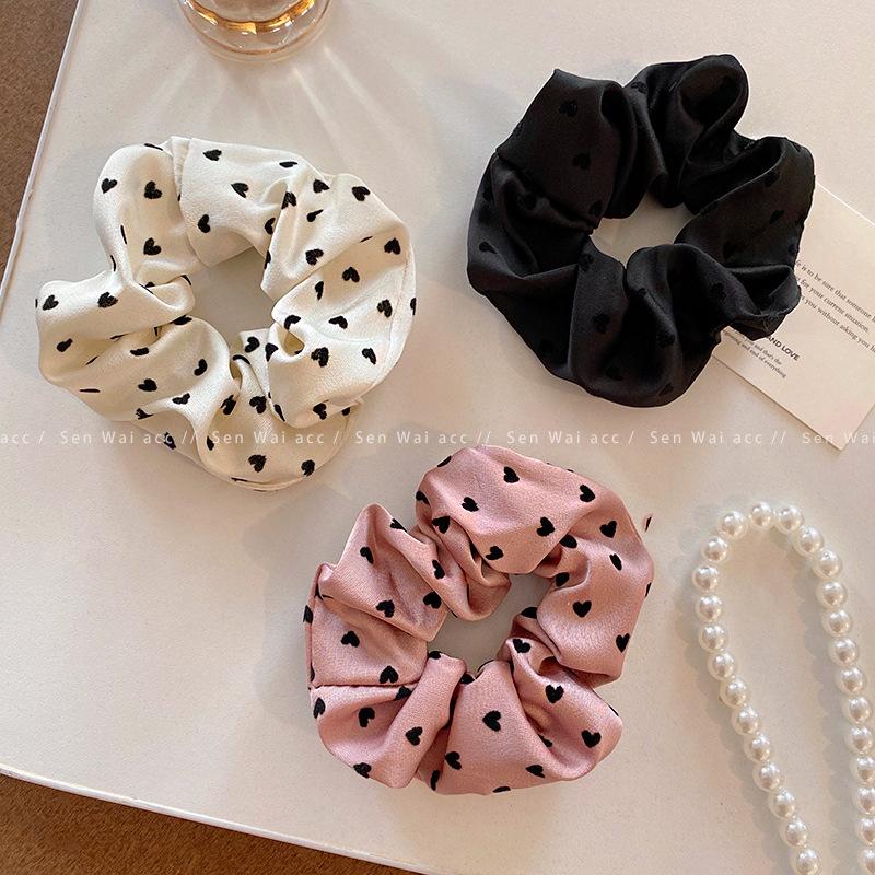 French Elegant Love Polka Dot Large Intestine Hair Band Women's Simple Ball Head Hair Tie Headband New Head