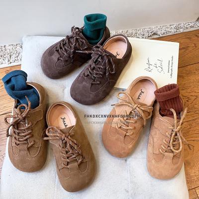 Korean Retro Shoes Frosted Leather Children's Shoes Girls' Princess Shoes Baby Leather Shoes Soft-soled Casual Shoes