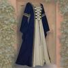 2026 Gothic Retro Medieval Lace-up Ruffle Dress - Long Sleeve Women's Performance Costume