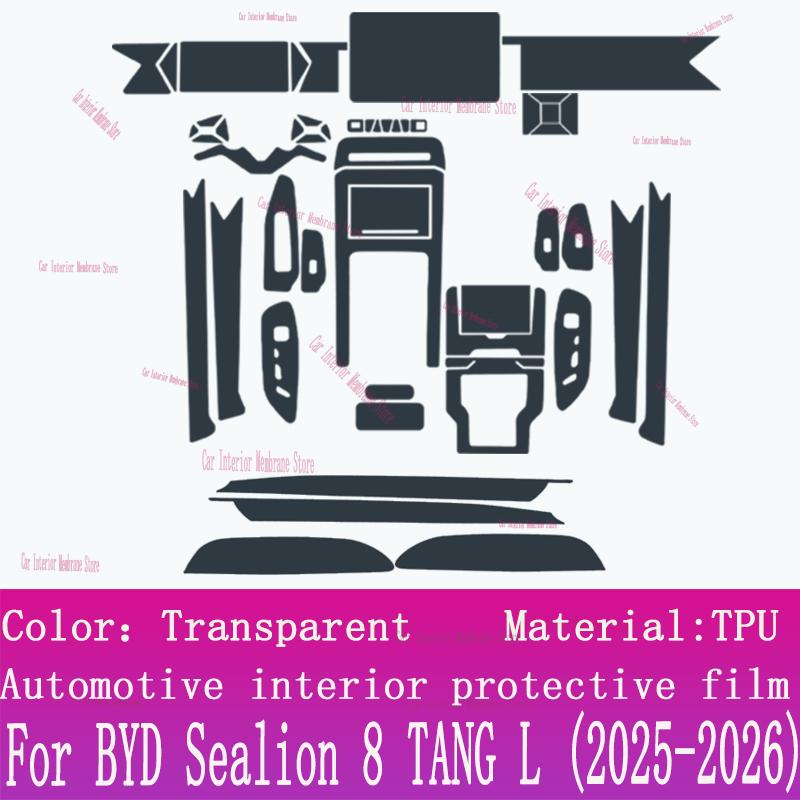 For BYD Sealion 8 TANG L (2025-2026)Car Gearbox Panel Film Dashboard Protective Sticker Interior Screen Anti-Scratch Accessories
