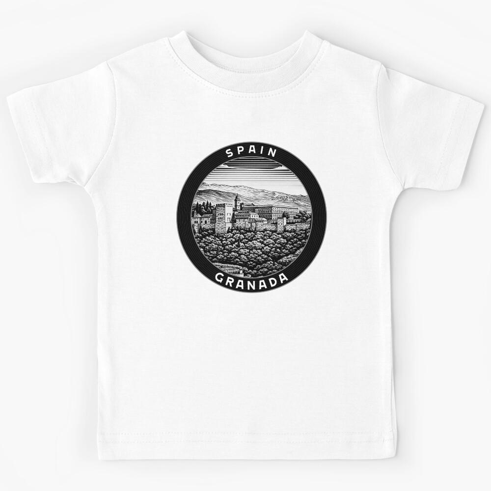 Granada Spain Linocut Style Kids T-Shirt 140