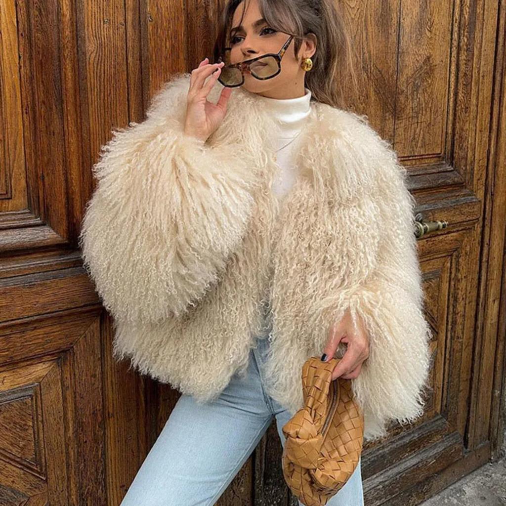 Imitation Short Beach Wool Women Fox Fur Coat New Autumn Winter Warm Fur Coat Faux Temperament Elegance Women for Coat