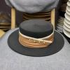 High-end straw hat women's summer sun hat UV protection sunshade sun protection hat women's straw woven flat top hat women