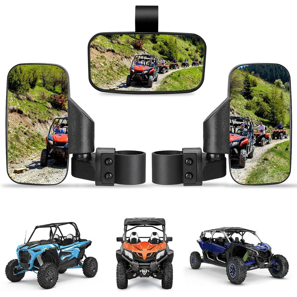 Seitenspiegel und Innenspiegel mit Überrollkäfig, Verstellbare Rückspiegel kompatibel mit Polaris RZR, Zforce, Commander Maverick X3