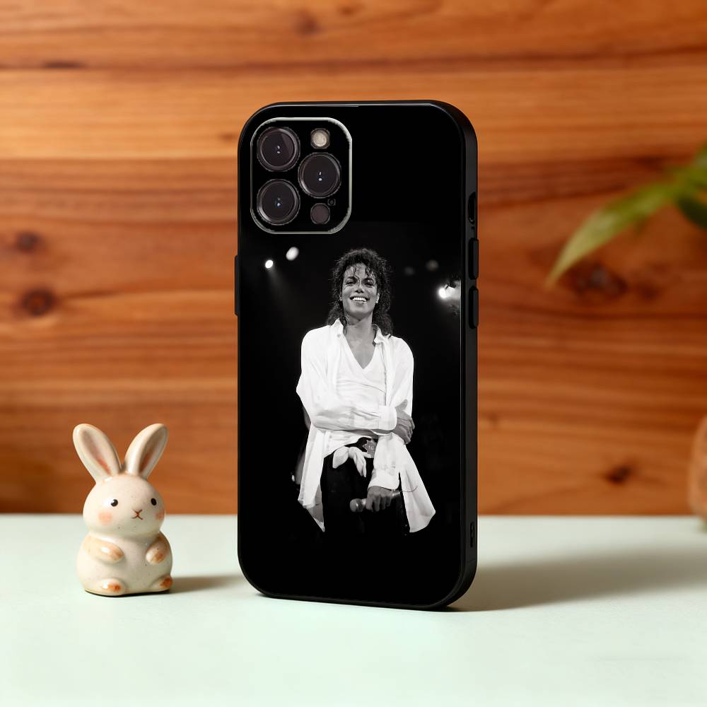 1-1pc S-Singer Michael Jackson Phone Case For iPhone17,16,15,14,13,12,Plus,Pro Max, 5G Others Soft Black Cover