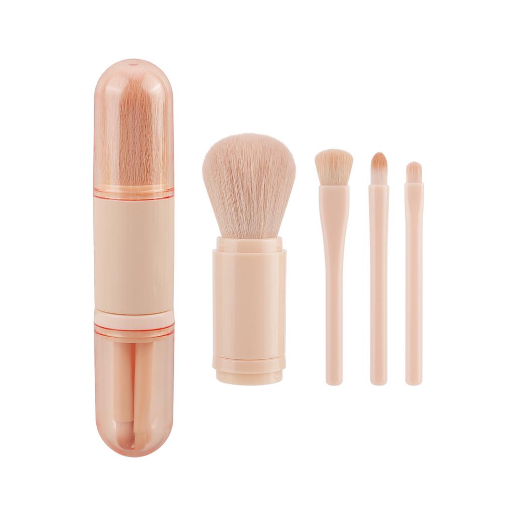 4 Travel Convenient Makeup Brushes, Multi-functional Loose Powder Brush, Eyeshadow Brush, Blush Brush, Four-in-one Beauty Tool Now