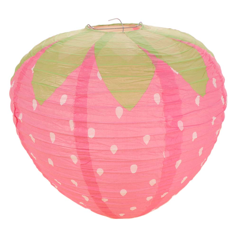 3D Pink Strawberry Lantern Handheld Fruit Theme Paper Lantern Sweet Cute Ornament Hanging Lantern Ball Children's Holidays