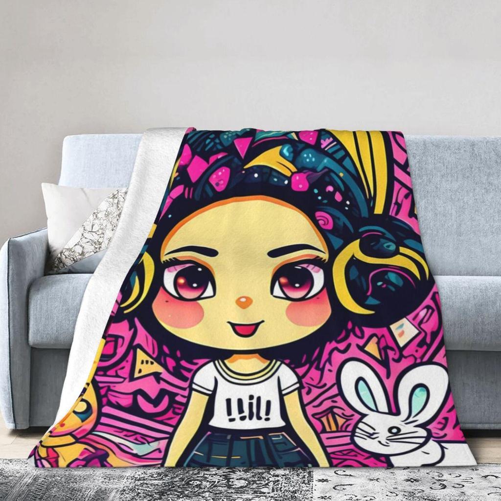 Флисовое одеяло размером 50 x 60 дюймов, мягкое, уютное, теплое, пушистое, фланелевое, плюшевое одеяло, модный кролик, диван, кровать, гостиная
