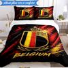 3PCS Belgium Football Crest Emblem Bedding Set 2D Printing (Includes 1 Duvet Cover + 2 Pillowcases Coreless), Bedroom decor,Fan gift