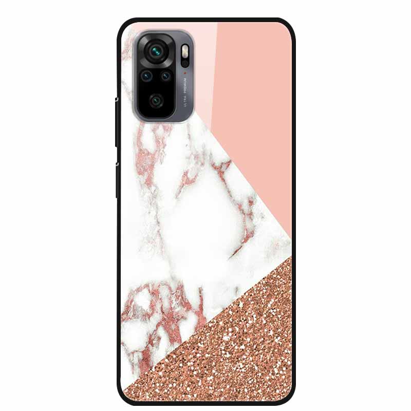 Edzett Üveg tok Redmi Note 10 Pro-hoz Fedél Kemény tok Xiaomi Redmi Note10 5G Telefon Tokhoz Note10 Pro Fundas TPU Lökhárító