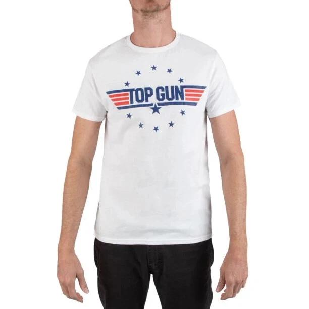 Top Gun Mens Top Gun Movie Classic Logo White Tee Shirt New 2XL, 3XL S