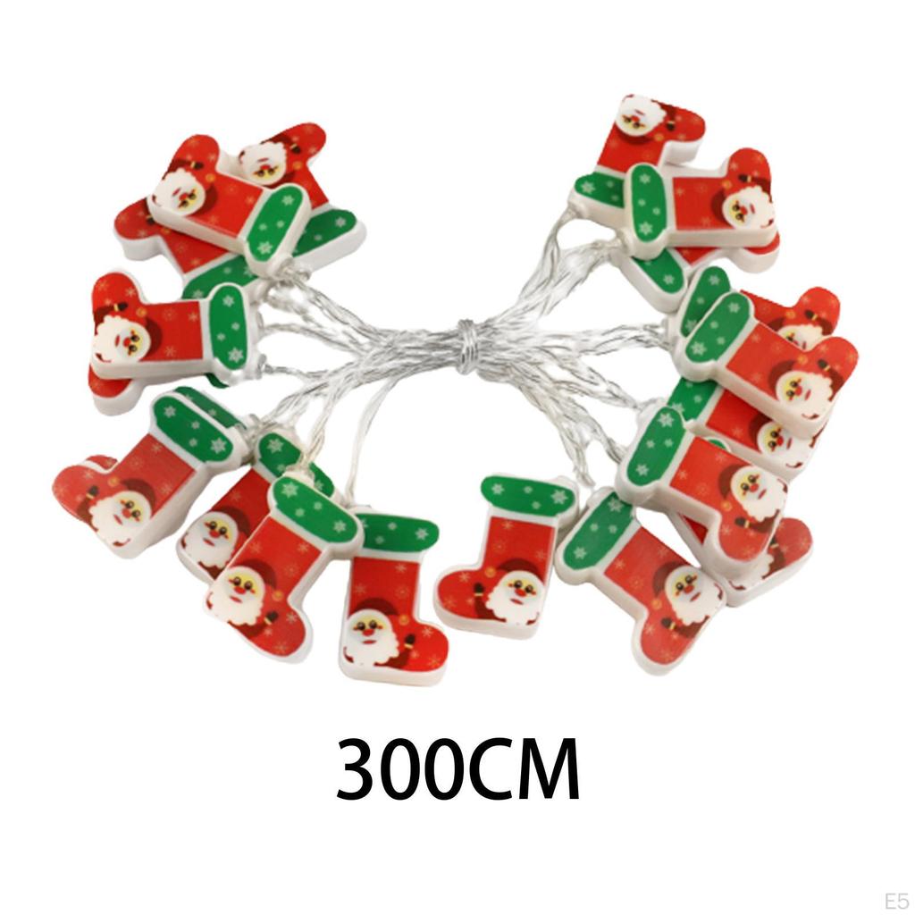 Christmas Light Stocking 300cm Craft Ornaments Tree Decor for Garden Patio
