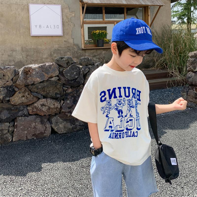 Футболка с красивой баской для мальчиков с короткими рукавами 90