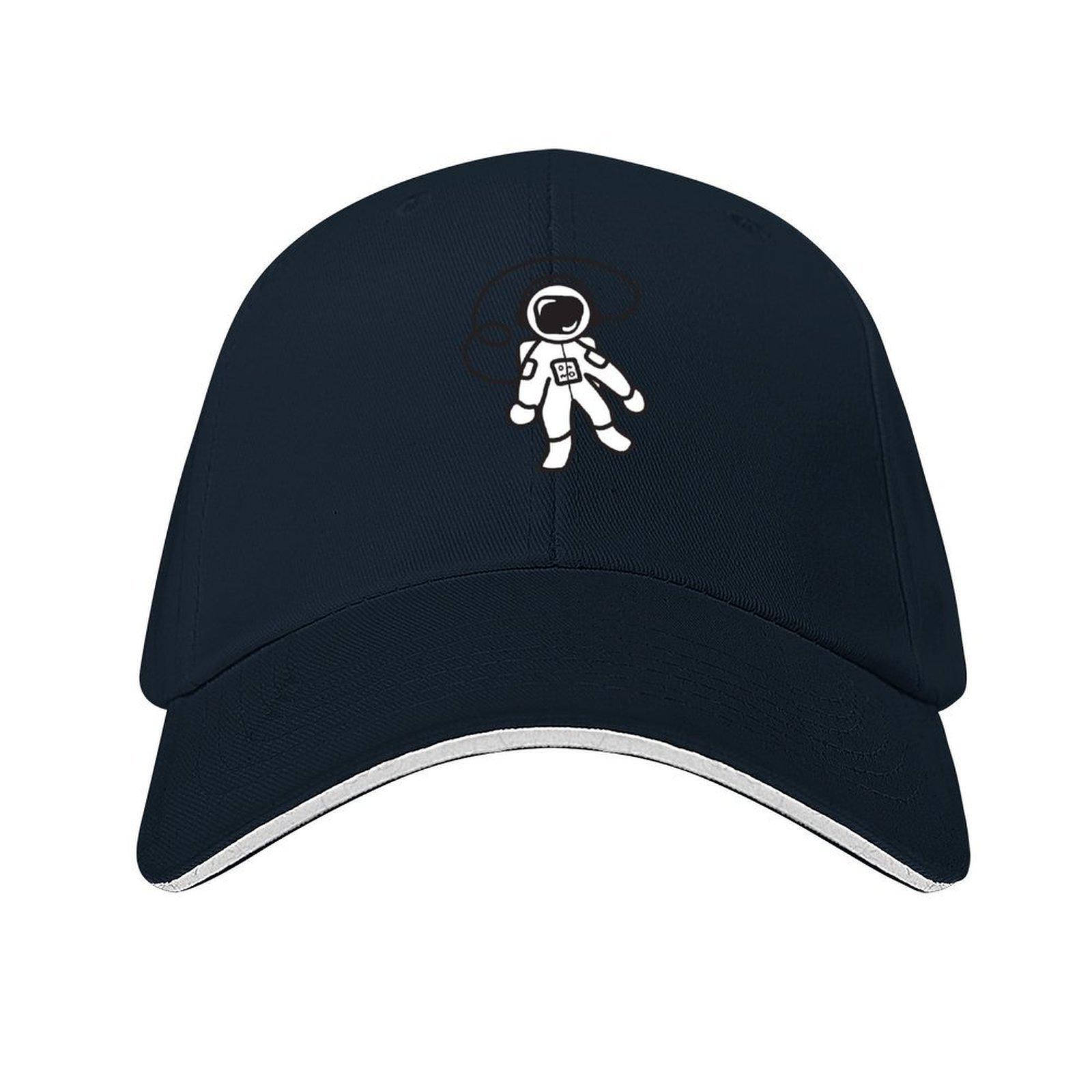 

Vibing Astronaut Black and White Monochrome Design Baseball Cap western Hat Wild Ball Hat Trucker Hat Men Golf Wear Womens