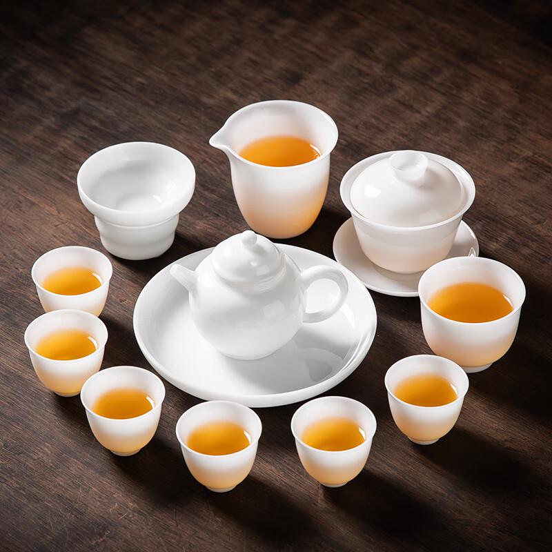 Haofeng Jade Porcelain Kung Fu Tea Set with Stove, 13-Piece Gift Set