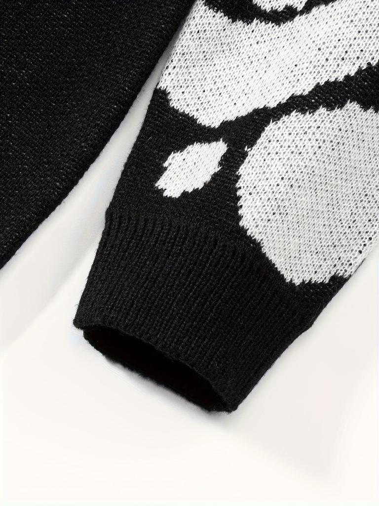 Retro dopisní trend pletený pulovr: Ležérní svetr v korejském stylu na podzim/zimu