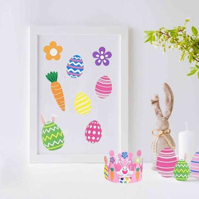 1 Set Ostern Aufkleber Selbstklebende Cartoon Ei Hase Muster Schaum Aufkleber für Frühling Home Party Dekoration