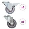 Vidaxl 16 Swivel Castors With Hole for Screw, 50 Mm