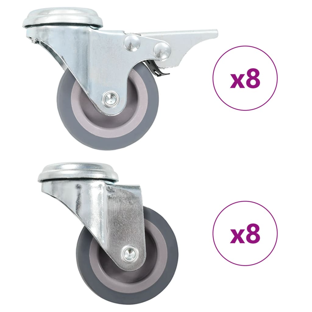 Vidaxl 16 Swivel Castors With Hole for Screw, 50 Mm
