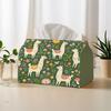 2D Flat, 1pc 2D Flat, Oversized Alpaca Floral Style Spring Picnic Garden Party Outdoor Leisure Tissue Box, Polyester Material, 2D Flat