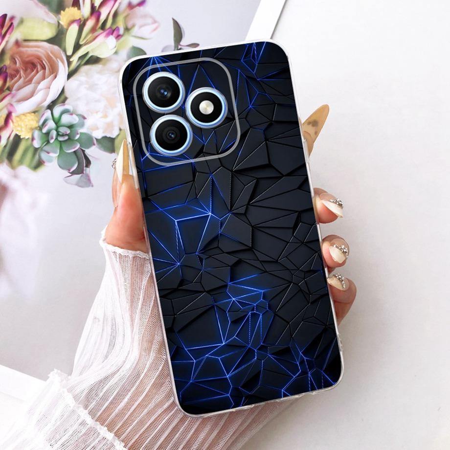 Flower Cartoon Boeknot Fashion Design Phone Case For Honor X8D 4G Funda 6.77" Soft Clear Silicone Shockproof Back Cover