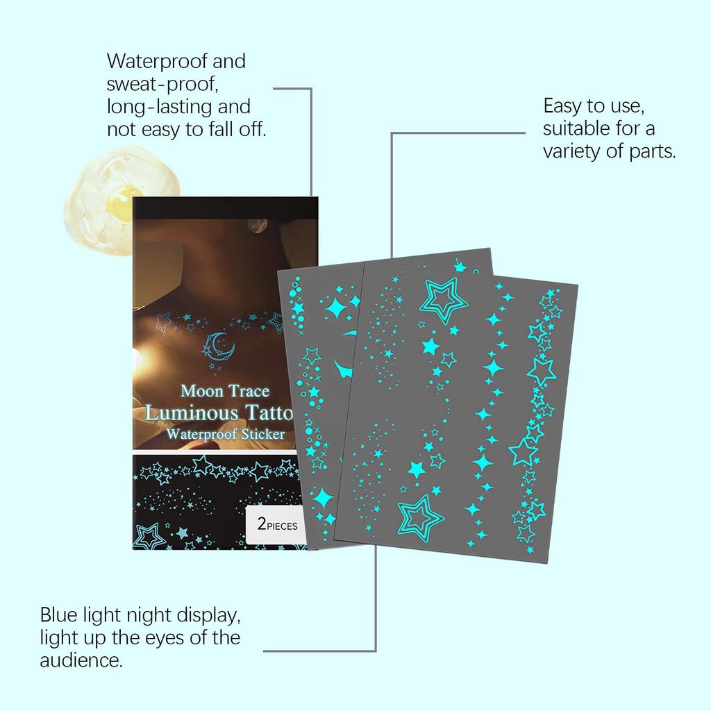 Shiny Blue Stickers, Facial And Body Stickers For Human Art, Fake Butterfly Music Festival Party