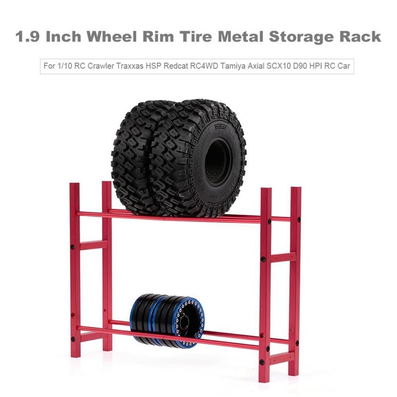 10x7.48x2.4in Aluminum Alloy Metal Wheel Rack Kit Model Car Rack for Car Toy Collectors for SCX10 TRX4