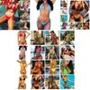 Summer Women Girls Bikini Set Swimwear Pushup Bandage Beachwear Solid Swimsuit