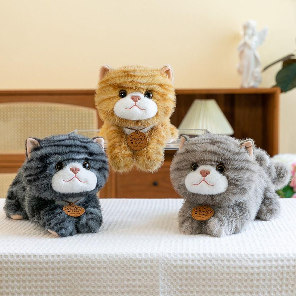 Stuffed Doll Simulation Cat Plush Toys Sitting Position Animal Cartoon Kitty Dolls  Car Decor