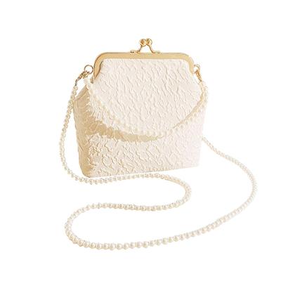 Lapimou Party Bag with Pearl Frog Purse, Women's Shoulder Bag, Handbag, Suitable for Weddings, Yukata, Japanese Dresses, Weddings, Entrance