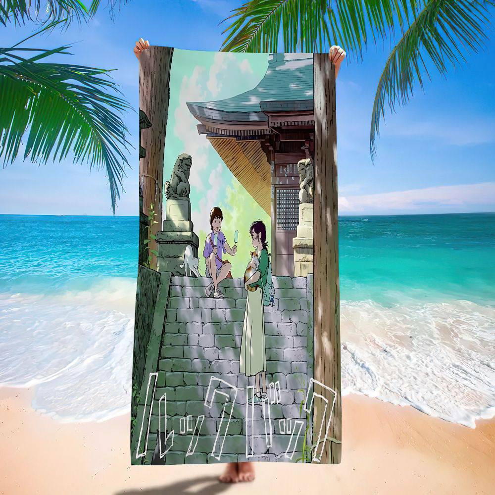 Anime Look Back Microfiber Printed Beach Towel Mountain Climbing Yoga Beach Swimming Running Absorbent Soft Towel