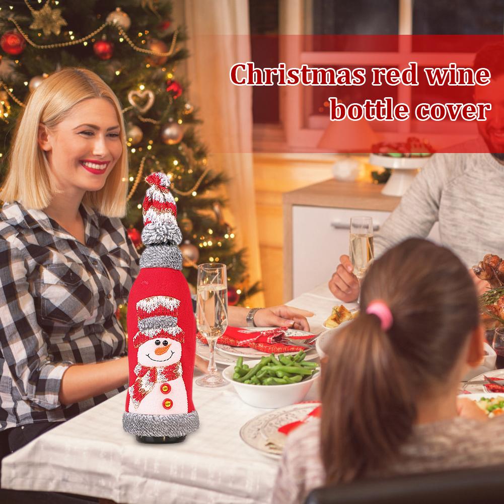 Christmas Wine Bottle Cover Merry Christmas Decor Holiday Santa Champagne Bottle Cover Christmas Decorations For Home