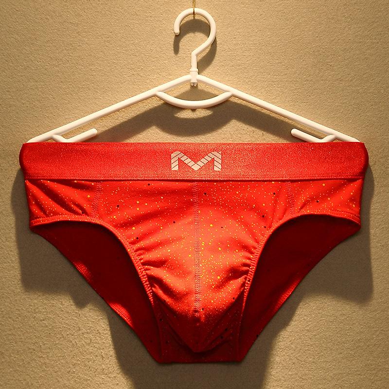 Men's Cotton Breathable Triangle Underwear Men's Mid Waist Plus Size Sexy U-shaped Comfortable Underwear