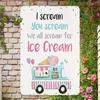 EVOKE Vintage Ice Cream Truck 8x12 Inch Retro Metal Wall Decor Rustic Tin Sign