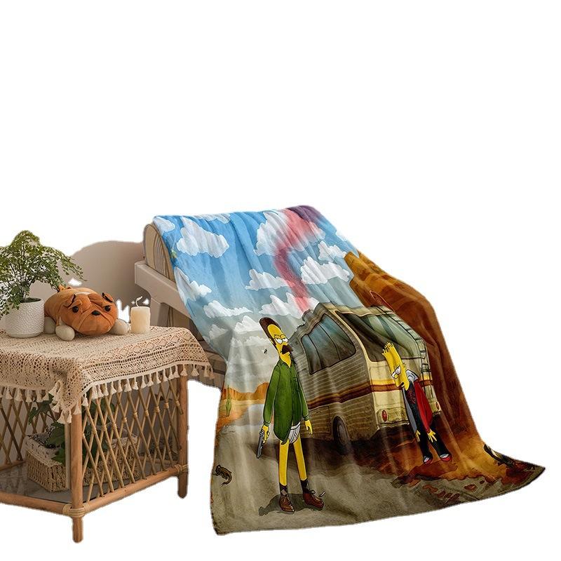 Cartoon Simpson Series Double-Sided Flannel 3D Digital Printing Blanket Blanket