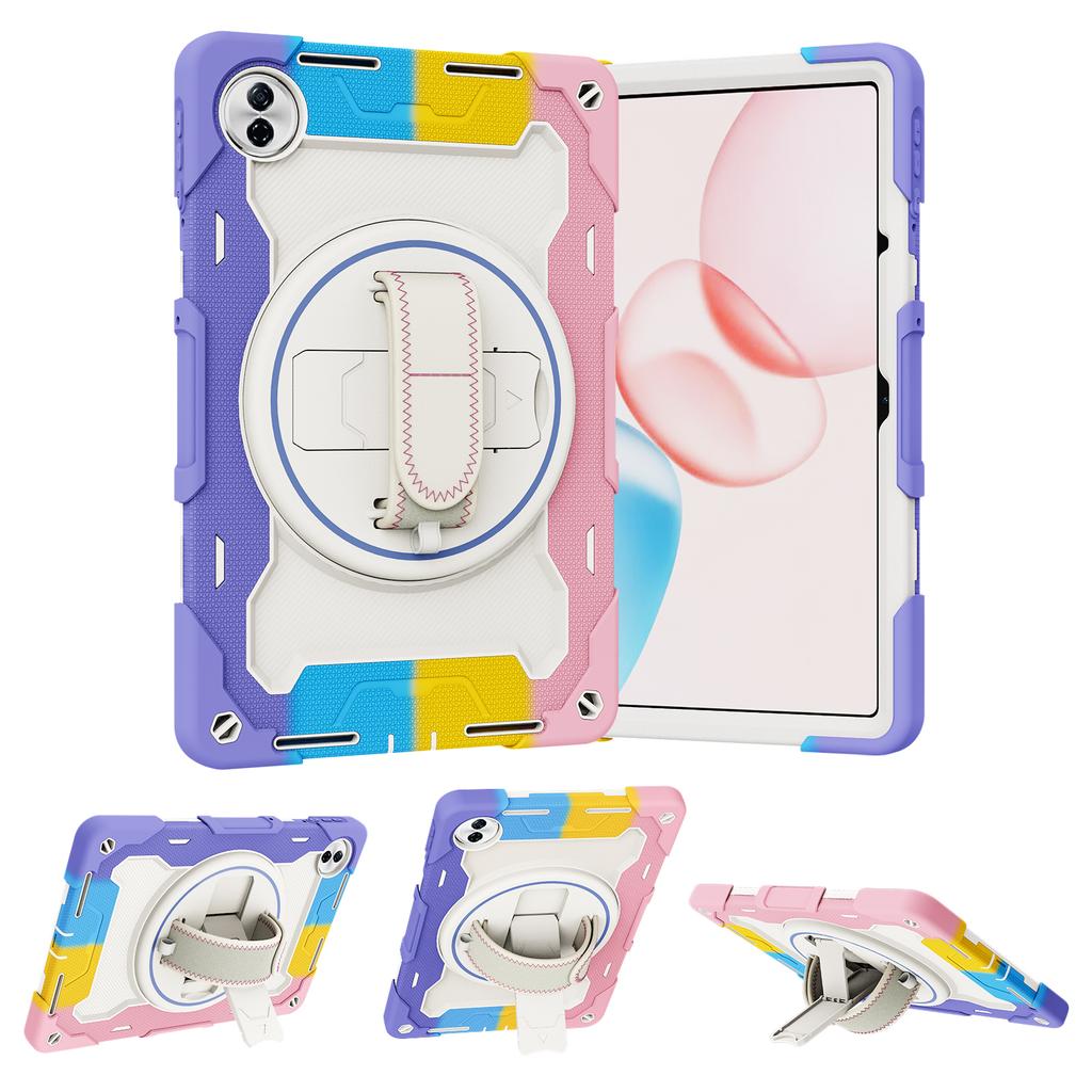 Heavy Duty Rugged Case for Huawei Honor Pad 10 (Tablet 10) 2025 12.1 Inch HEY3-W00 360 Rotating Kickstand Cover with Hand Strap