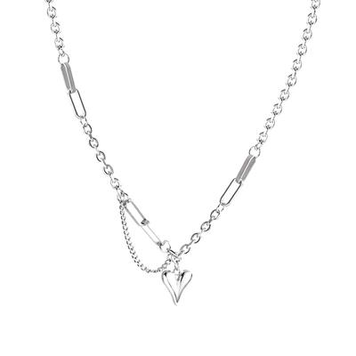 Kreative süße kühle Herz-Anhänger-Halskette für Frauen Mädchen einfache verstellbare Schlüsselbeinkette Schmuck Zubehör Geschenke