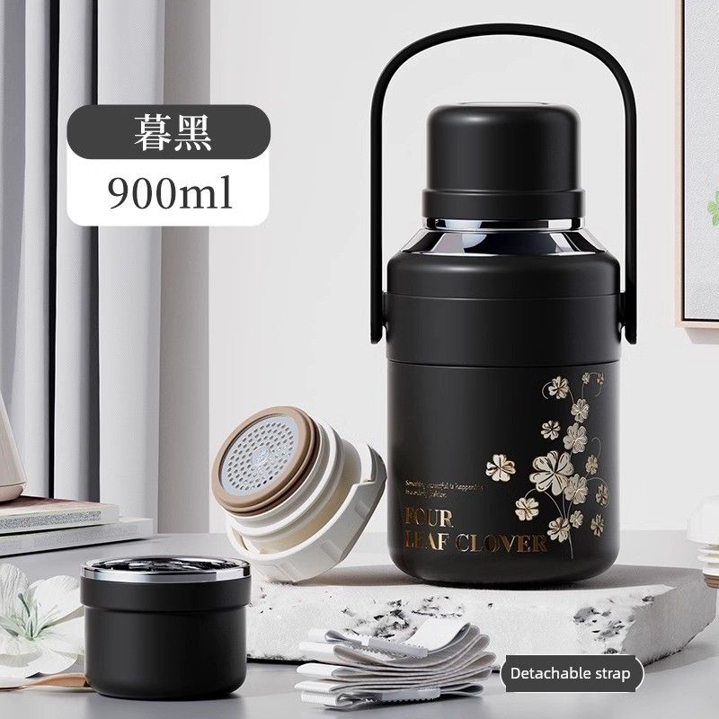 Vanow Lily of the Valley Large-Capacity Thermos Cup for Men and Women, High-Looking 316 Stainless Steel Water Bottle, Outdoor Portable Water Cup