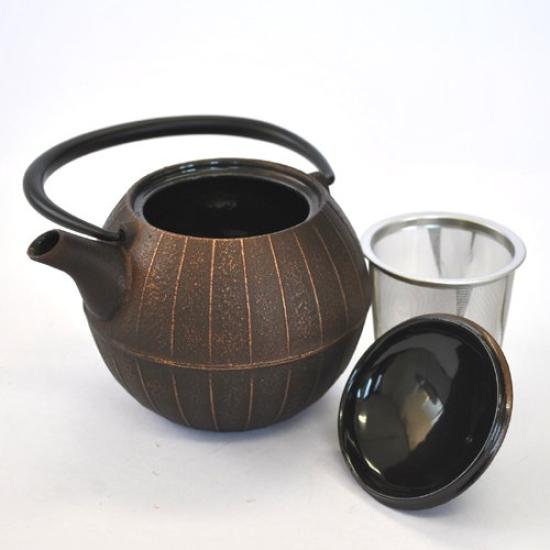 Ichiudo Nanbu Eisenware Kupfer Schwarz Teekanne, Kurumi, 0,5L,