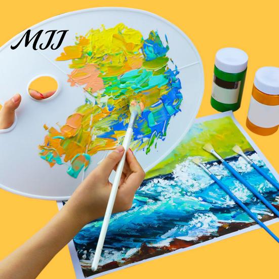 Acrylic Paint Palette Oval with Thumb Hole, Portable Artist Watercolor Mixing Painting Tray for Oil Board