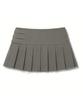 Deulailojeu Eyelet Pleated Skirt (Khaki)