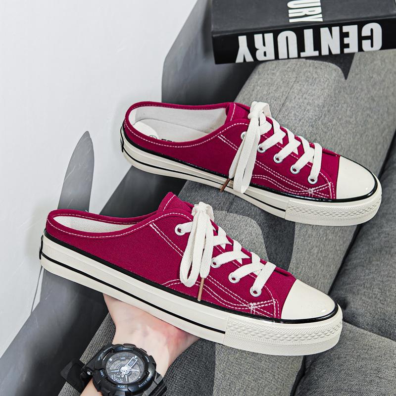 Fashion Men's Couple's Large-sized One-piece Pair of New Fashionable Casual High-quality and Versatile Half-length Canvas Board Shoes