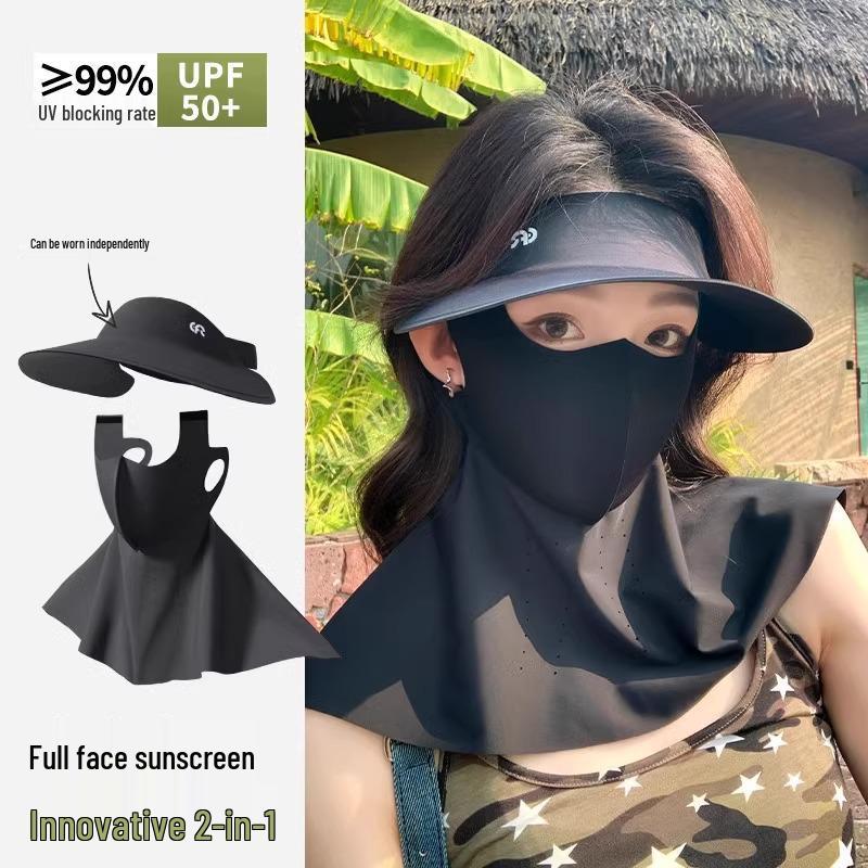 Women's UV Protection Face Mask Hat for Summer Outdoor Activities