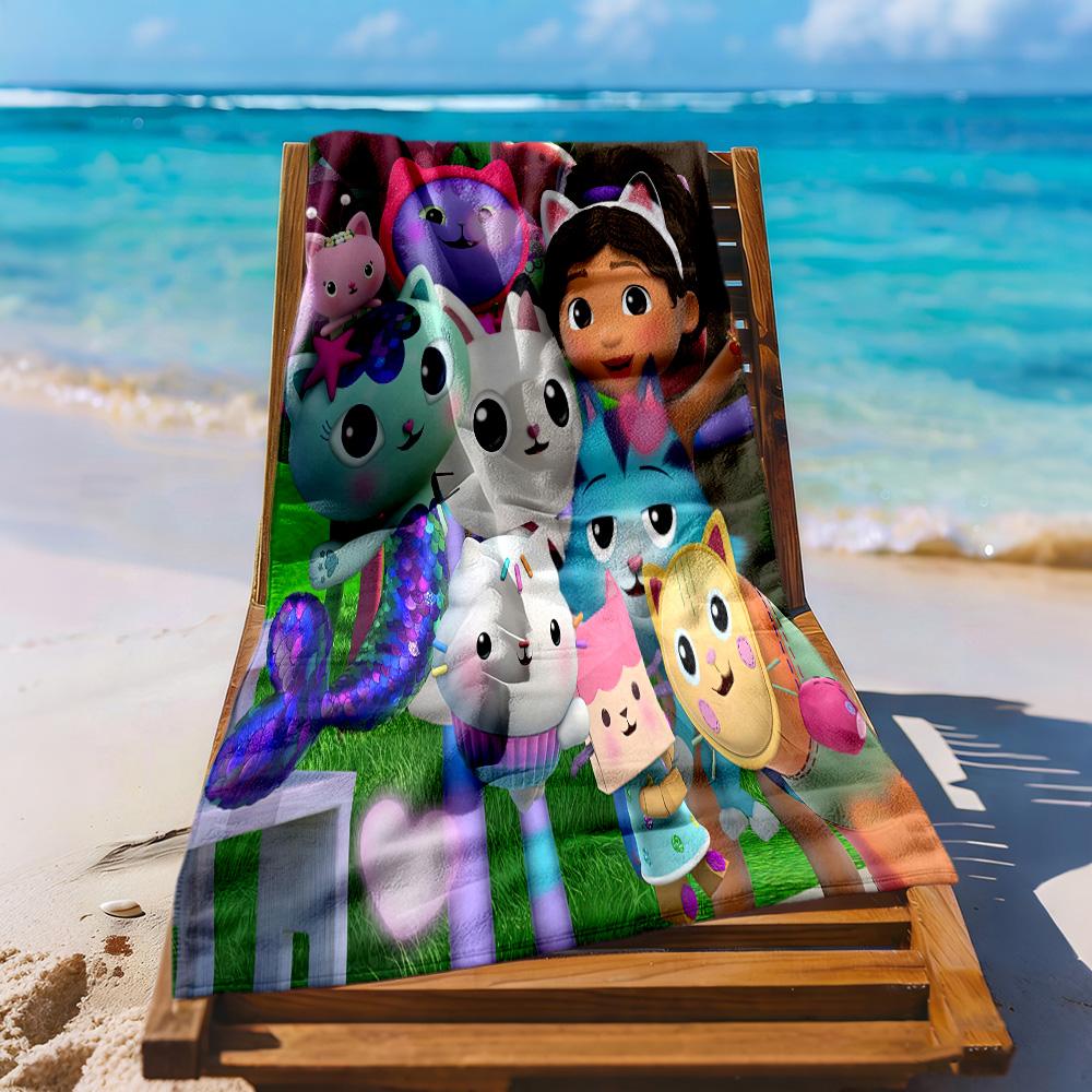 Cartoon Niedlich Gabbys8 Strandtuch Schnelltrocknend Weiche Mikrofaser Bequem Leicht Tragbar zum Schwimmen, Strand, Camping, Reisen, Strandzubehör, Fitnessstudio