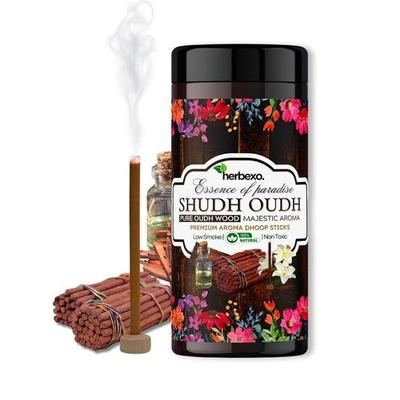Herbexo Pure Attra Infused Dhoop Sticks | Langanhaltende Majestätische Ittra Düfte | 100% Natürlich, Holzkohlefrei, Ungiftig, Raucharm