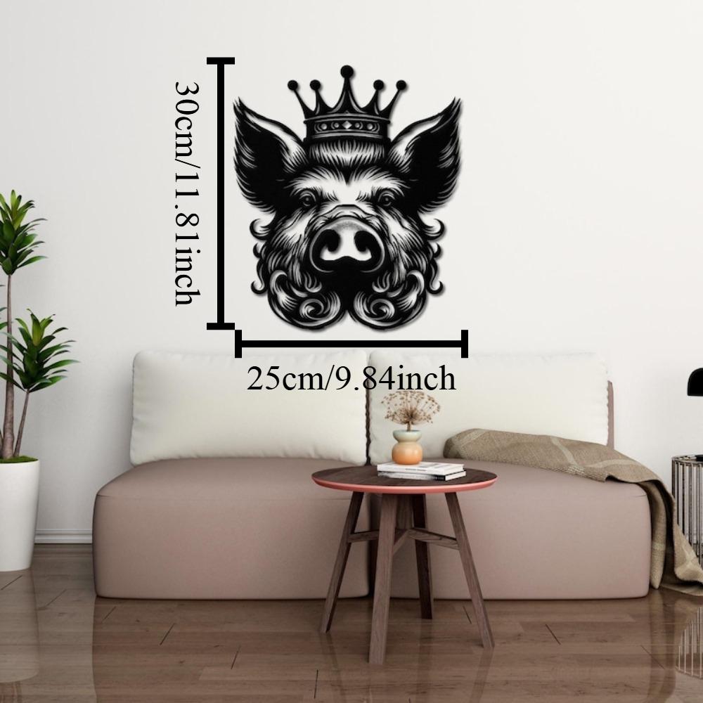 

Iron Pig Wall Art, Farmhouse Metal Wall Decor, Rustic Pig Hanging for Kitchen, Wild Boar Sculpture, Barn Animal Decor, Metal Sign 12in чёрный