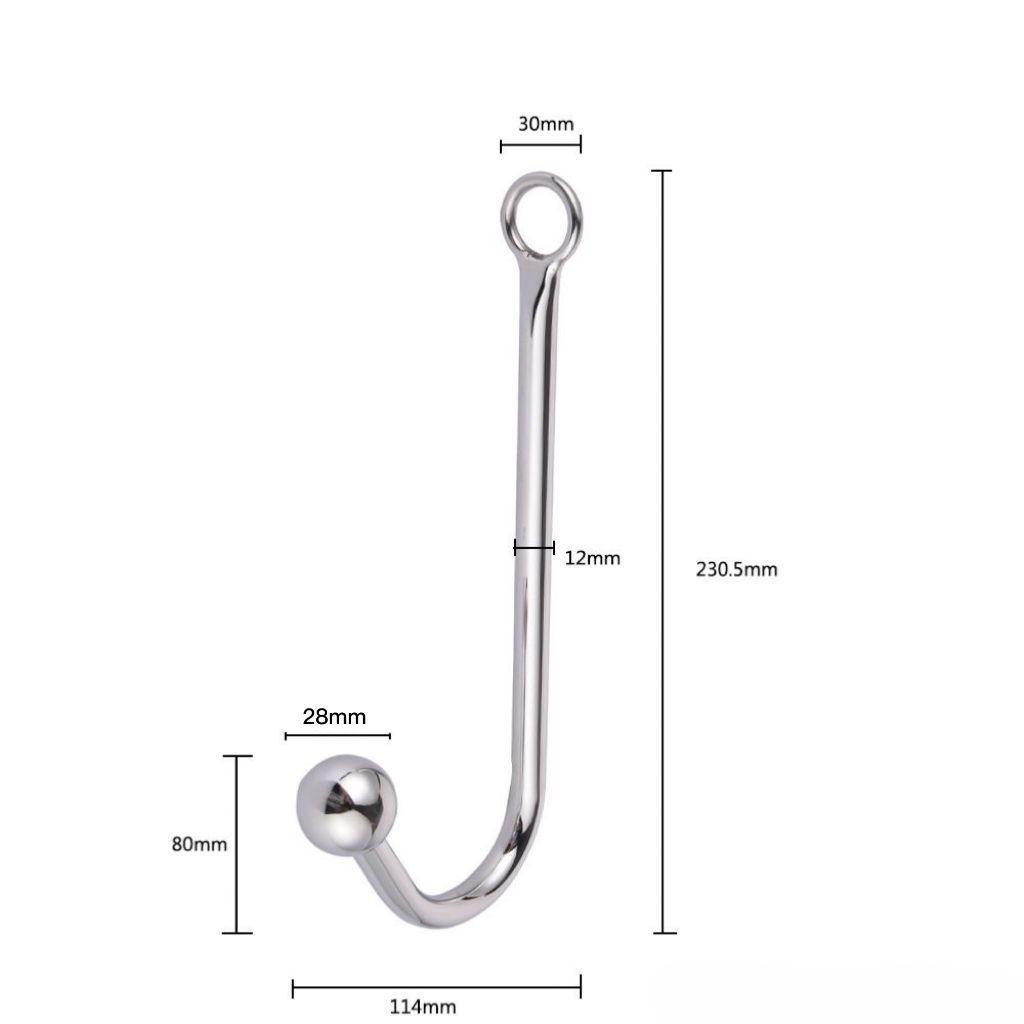 Stainless Steel Anal Hook with Anal Beads Hole Anal Hook Metal Butt Plug Anal Sex Toys Adult Product Vibrator for Men Gay