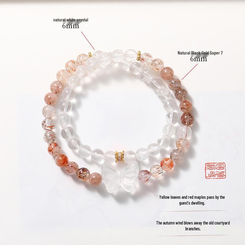 Aquamarine & White Crystal Beaded Bracelet: Fairy Summer Style for Girls, Sweet & Simple Fashion Hand Jewelry with a High-End Feel