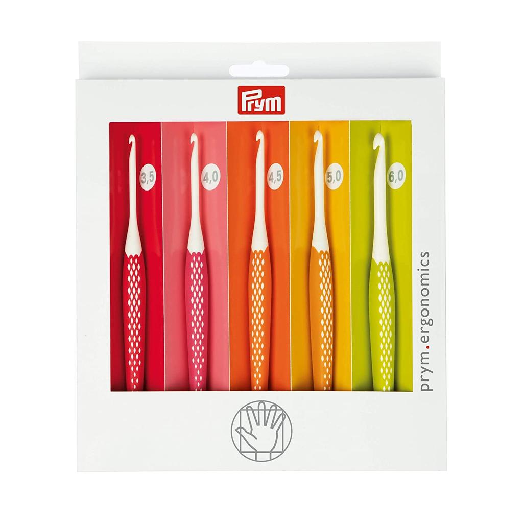 Prym Ergonomic Crochet Hook Set Set of PRM218440 Colorful (3.5/4.0/4.5/5.0/6.0mm) 5-Piece (1 Each) PRYM_218440-1