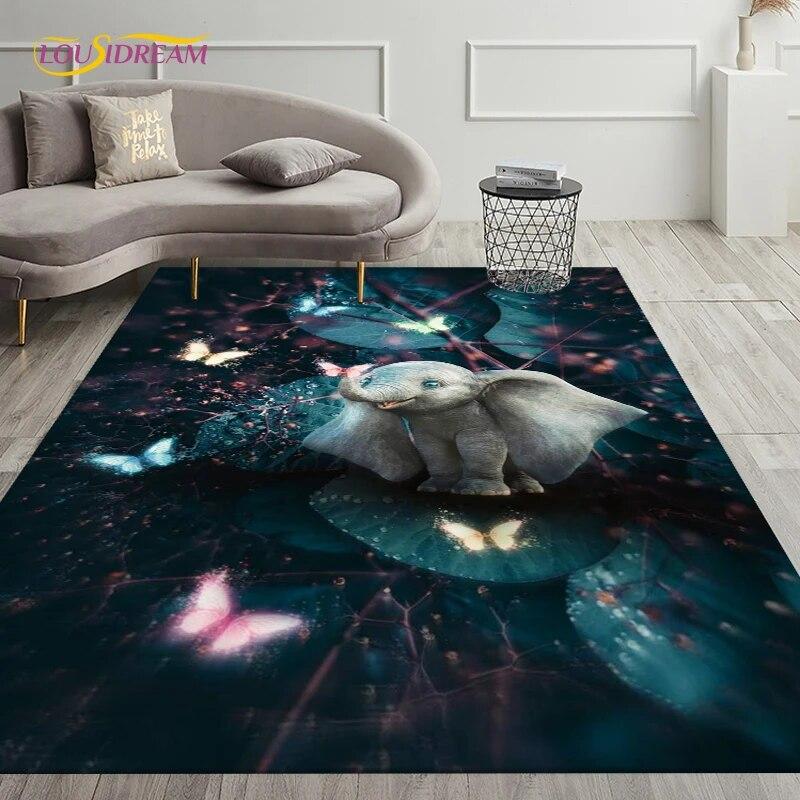 

Neon Tribe Blowing Bubble Cute Elephant Carpet Rug for Living Room Bedroom Decorate,Doormat Kitchen Bathroom Non-slip Floor Mat 40x60cm